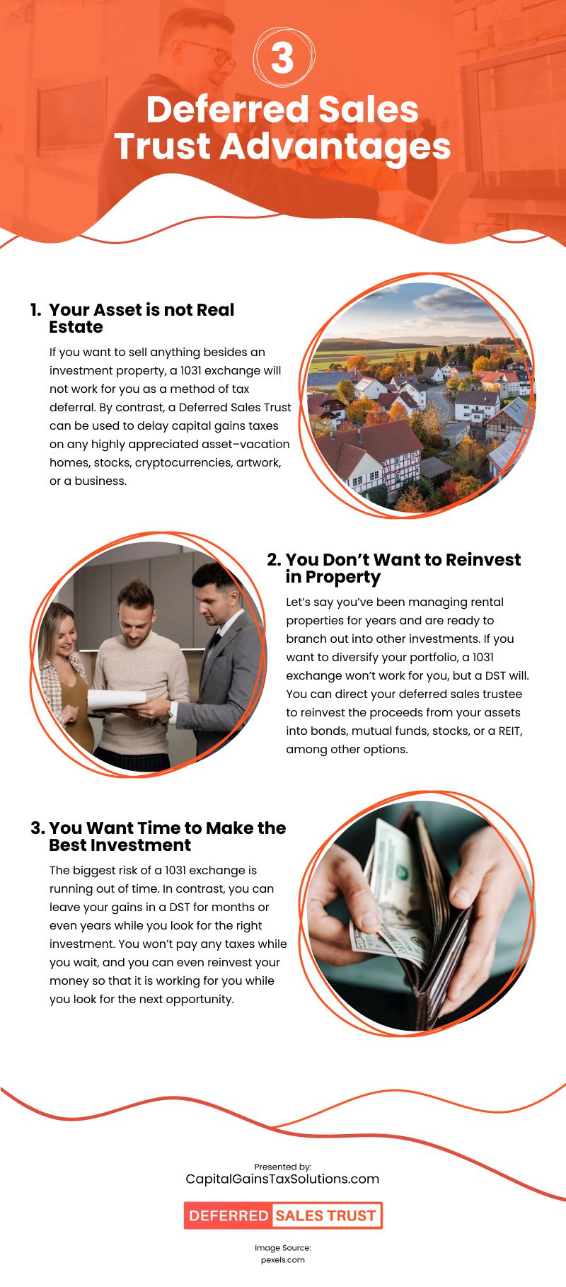 3 Deferred Sales Trust Advantages Infographic